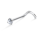 Colorless Stone Set Curved Nose Stud NSKB-840